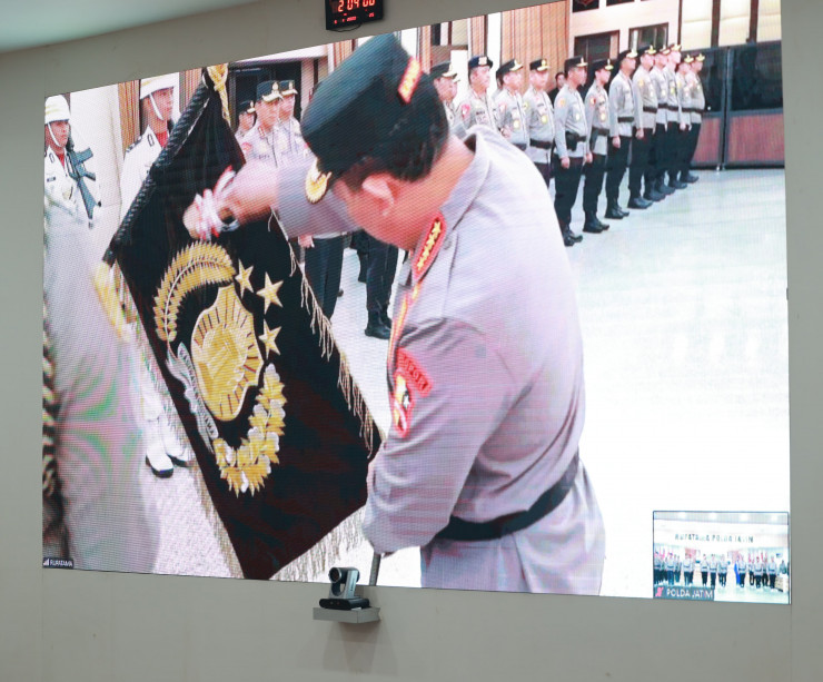 Polda Jawa Timur Ikuti Upacara Pemuliaan Nilai - nilai Luhur Tribrata Sambut Hari Bhayangkara ke -79