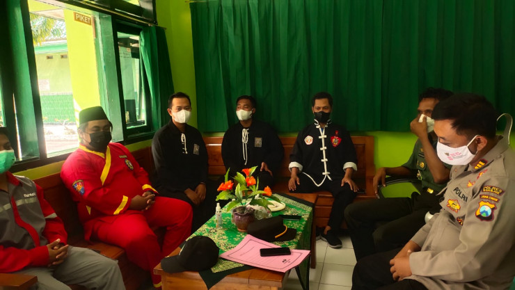 Pemantaban Harkamtibmas, Jajaran Polres Nganjuk Ajak Komunikasi Pengurus Perguruan