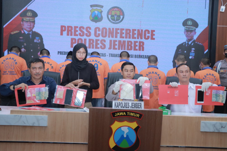 Polres Jember Berhasil Amankan 8 Tersangka Terkait Jaringan Narkoba