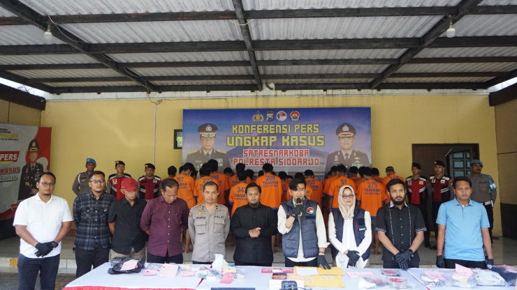 Sat Resnarkoba Polresta Sidoarjo Ungkap 59 Kasus, Amankan 81 Tersangka