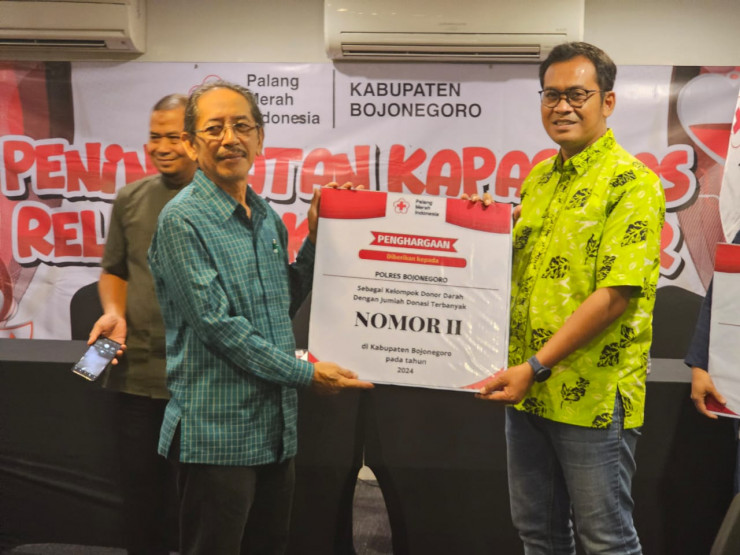 Polres Bojonegoro Raih Penghargaan dari PMI sebagai Pendonor Darah Terbanyak